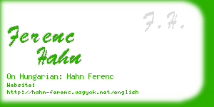 ferenc hahn business card